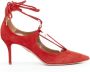 Aquazzura Pre-owned Suede heels Red Dames - Thumbnail 1