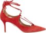 Aquazzura Pre-owned Suede heels Red Dames - Thumbnail 1