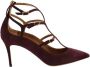 Aquazzura Pre-owned Suede heels Red Dames - Thumbnail 1