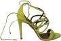 Aquazzura Pre-owned Suede heels Yellow Dames - Thumbnail 1