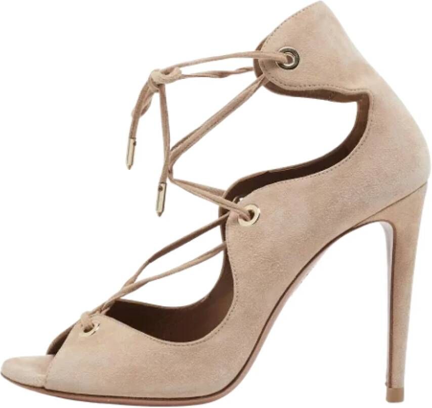 Aquazzura Pre-owned Suede sandals Beige Dames