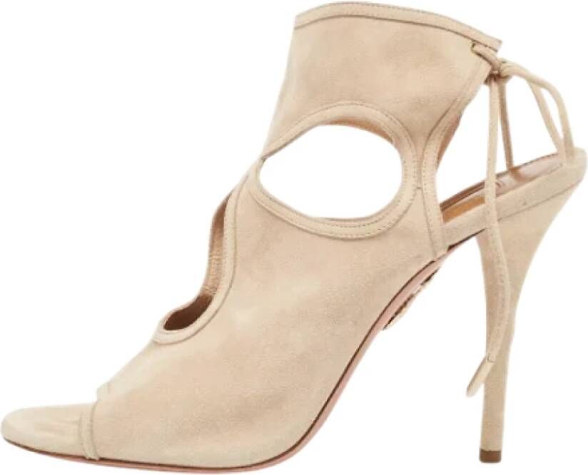 Aquazzura Pre-owned Suede sandals Beige Dames