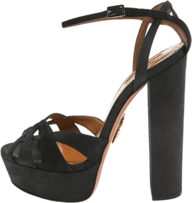 Aquazzura Pre-owned Suede sandals Black Dames