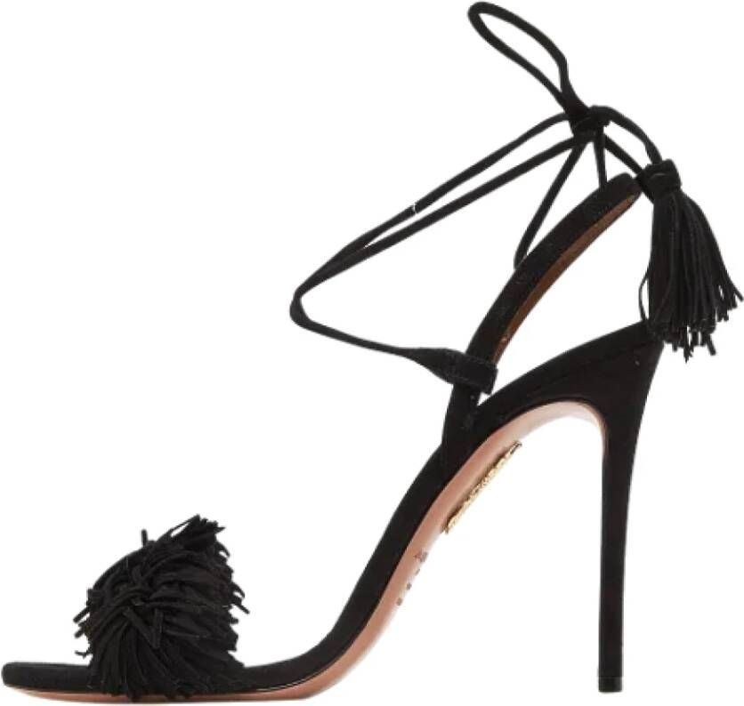 Aquazzura Pre-owned Suede sandals Black Dames