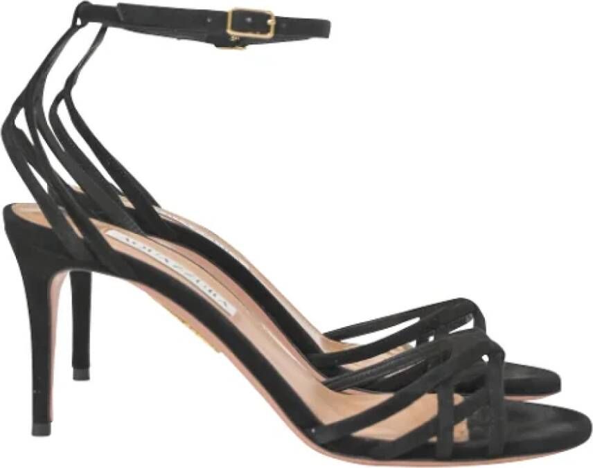 Aquazzura Pre-owned Suede sandals Black Dames