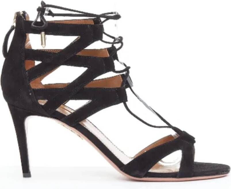 Aquazzura Pre-owned Suede sandals Black Dames