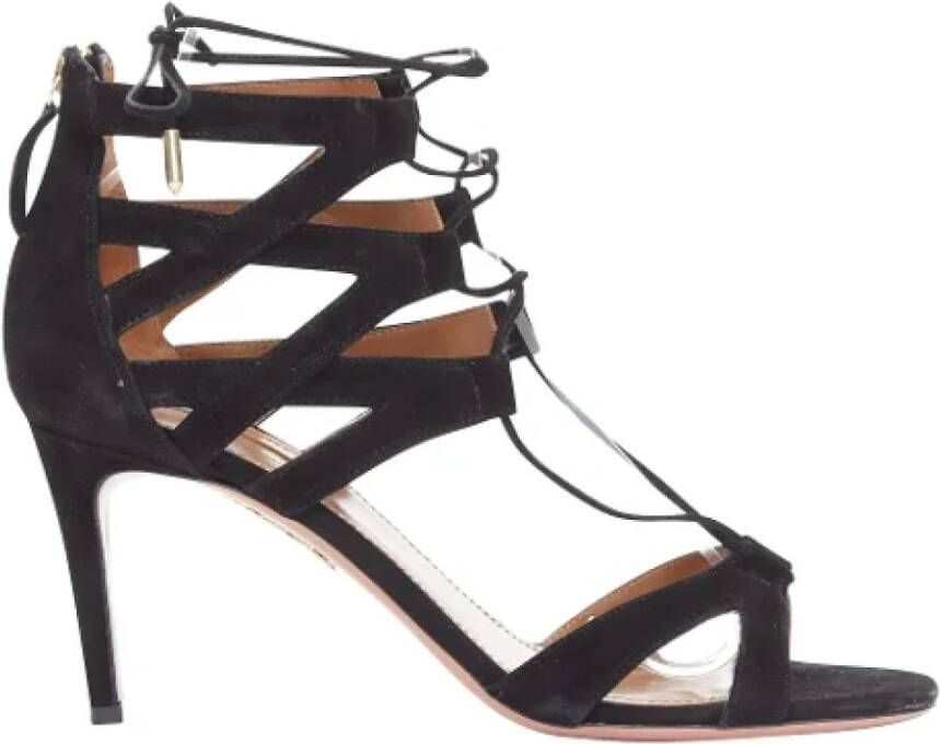 Aquazzura Pre-owned Suede sandals Black Dames