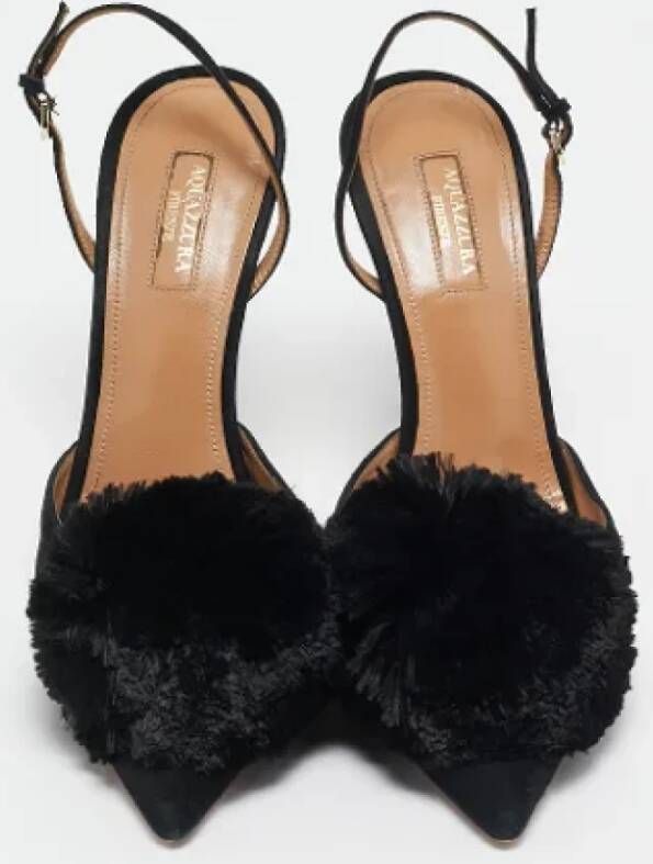 Aquazzura Pre-owned Suede sandals Black Dames