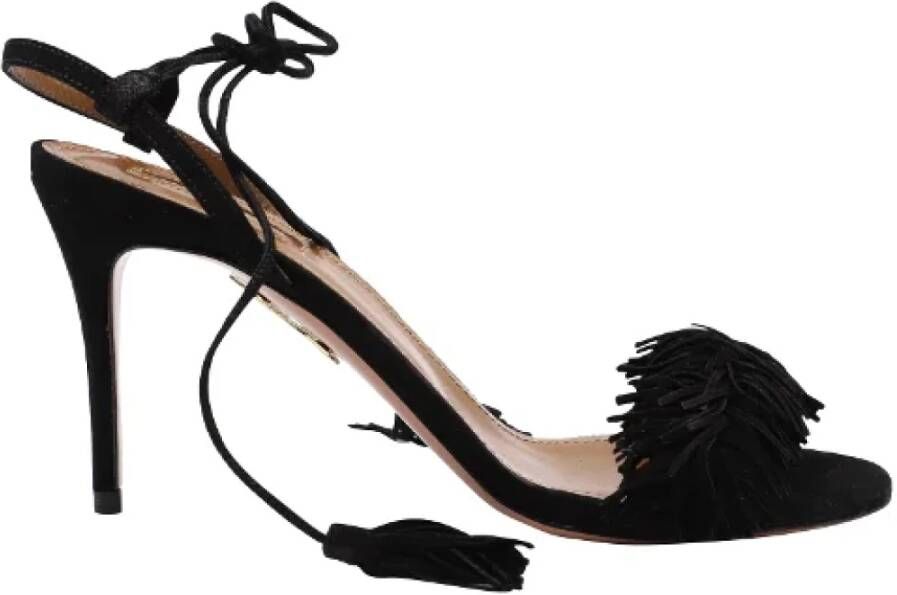 Aquazzura Pre-owned Suede sandals Black Dames