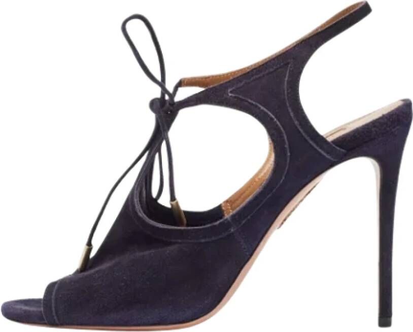 Aquazzura Pre-owned Suede sandals Blue Dames