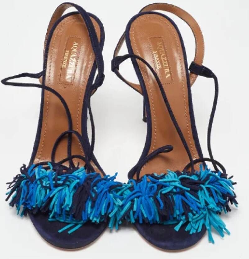 Aquazzura Pre-owned Suede sandals Blue Dames