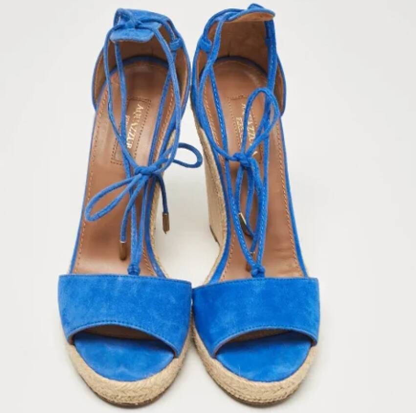 Aquazzura Pre-owned Suede sandals Blue Dames