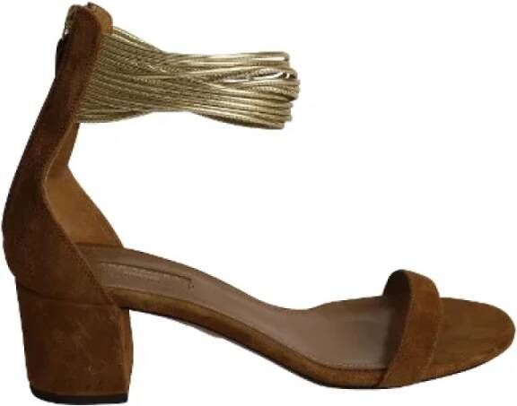 Aquazzura Pre-owned Suede sandals Brown Dames