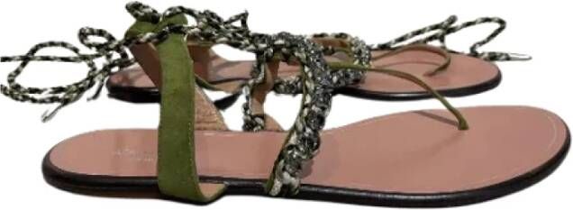 Aquazzura Pre-owned Suede sandals Green Dames