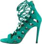 Aquazzura Pre-owned Suede sandals Green Dames - Thumbnail 1