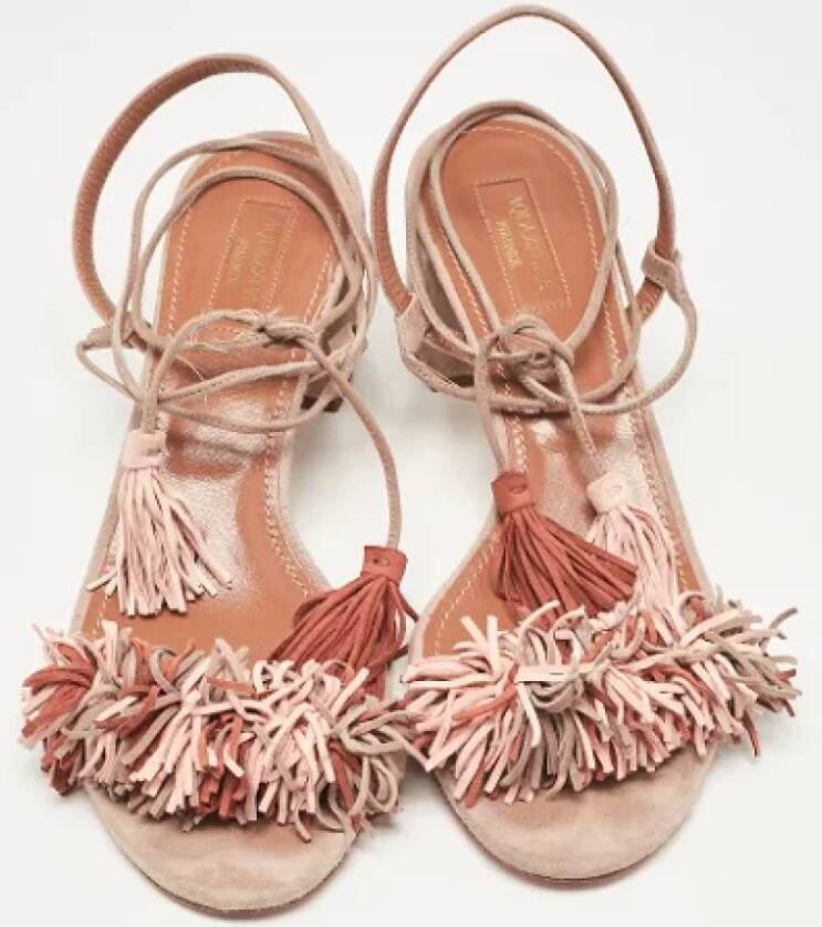 Aquazzura Pre-owned Suede sandals Pink Dames