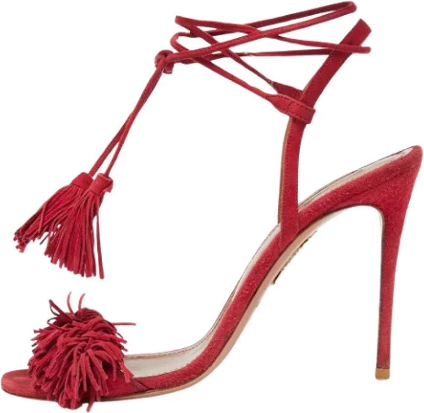 Aquazzura Pre-owned Suede sandals Red Dames