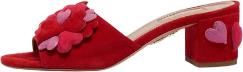 Aquazzura Pre-owned Suede sandals Red Dames