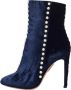 Aquazzura Pre-owned Velvet boots Blue Dames - Thumbnail 1