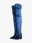 Aquazzura Pre-owned Velvet boots Blue Dames - Thumbnail 1