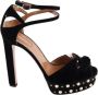 Aquazzura Pre-owned Velvet heels Black Dames - Thumbnail 1