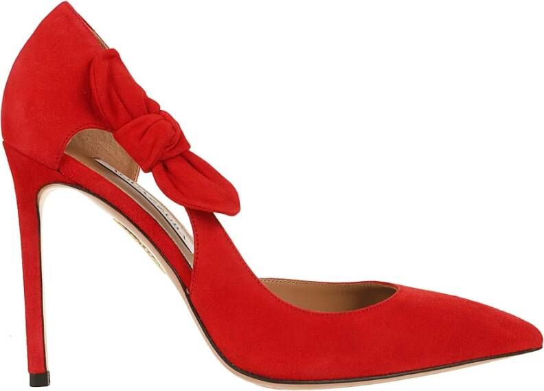 Aquazzura Rode Suède Elegante Hoge Hakken Schoenen Red Dames