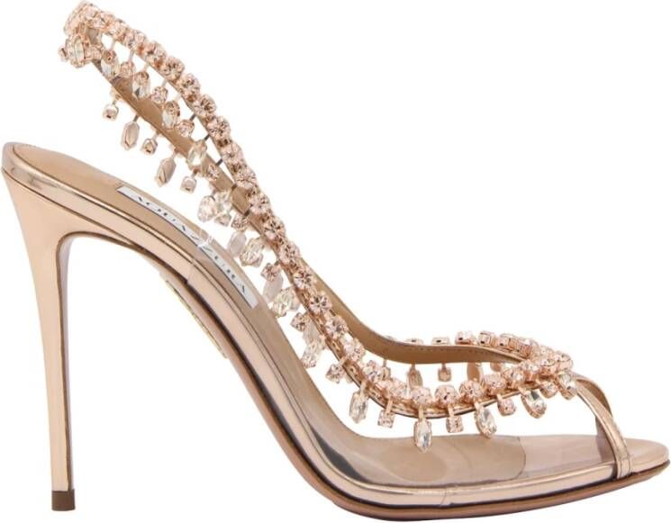 Aquazzura Roségoud Verleiding Kristal Sandalen Pink Dames