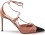 Aquazzura Roze Zwarte leren puntige neus pumps Pink Dames - Thumbnail 1