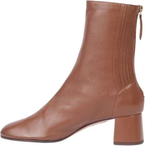 Aquazzura Saint Honore 50 Bruin Leren Laarzen Brown Dames