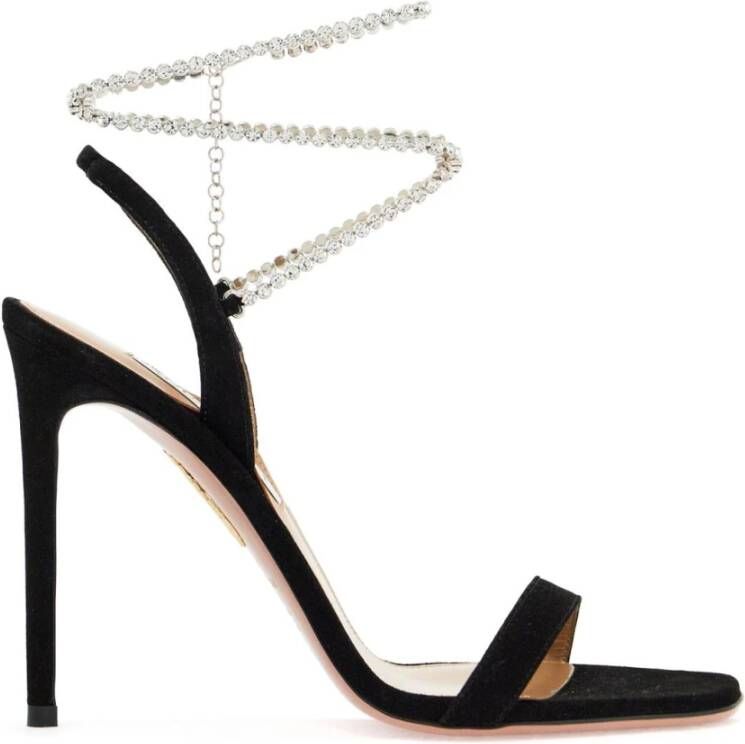 Aquazzura Sandaal met kristallen enkelarmband Black Dames