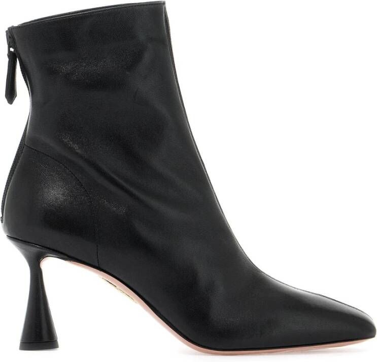 Aquazzura Sculpturale Hak Leren Bootie Black Dames