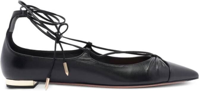 Aquazzura Stijlvolle Platte Sandalen voor Vrouwen Black Dames