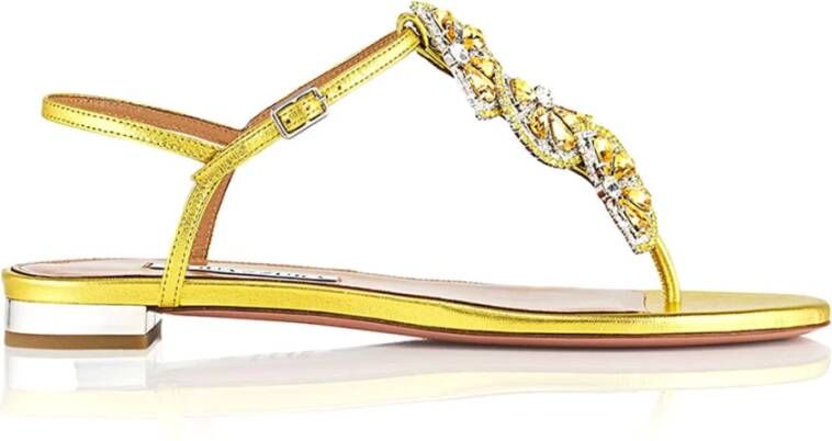 Aquazzura Stijlvolle Sandalen met Gntflas0Nplctr Detail Yellow Dames