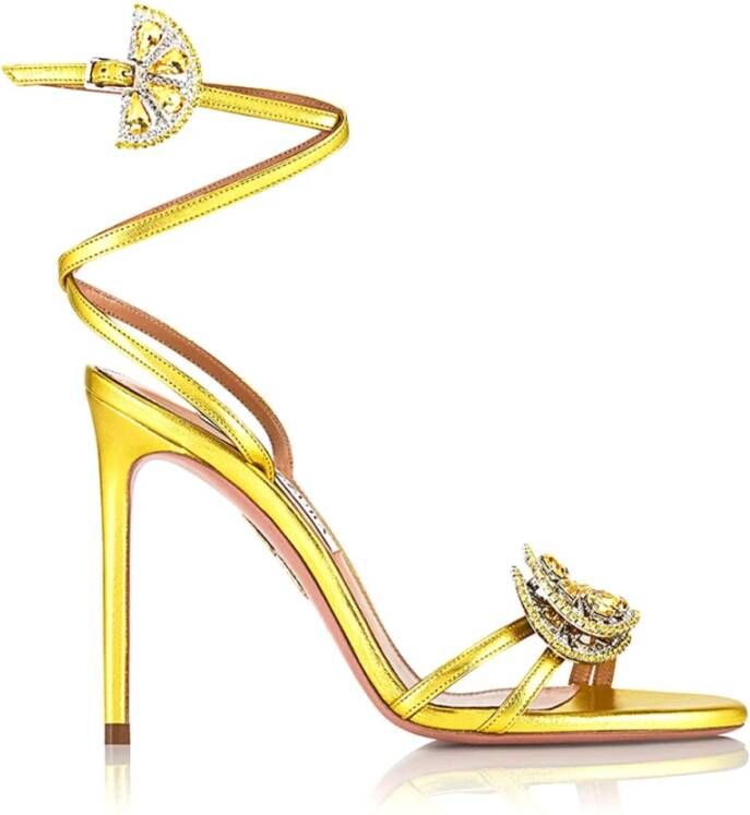 Aquazzura Stijlvolle Sandalen met Uniek Ontwerp Yellow Dames