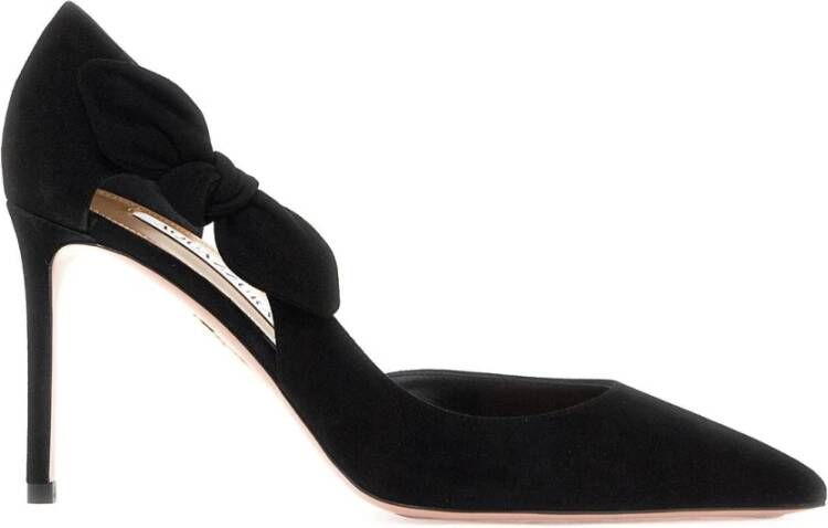 Aquazzura Strik Suede Pumps met Decoratieve Strikken Black Dames