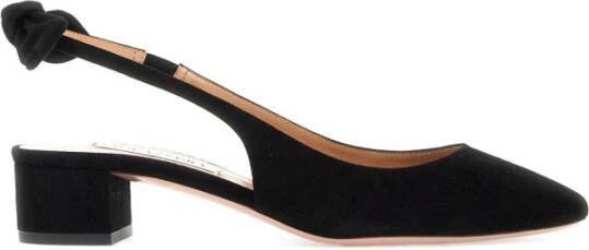 Aquazzura Suede Bow Tie Slingback Pumps Black Dames