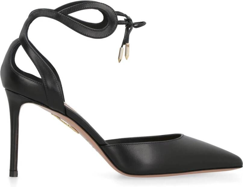 Aquazzura Tessa Leren Pumps Black Dames