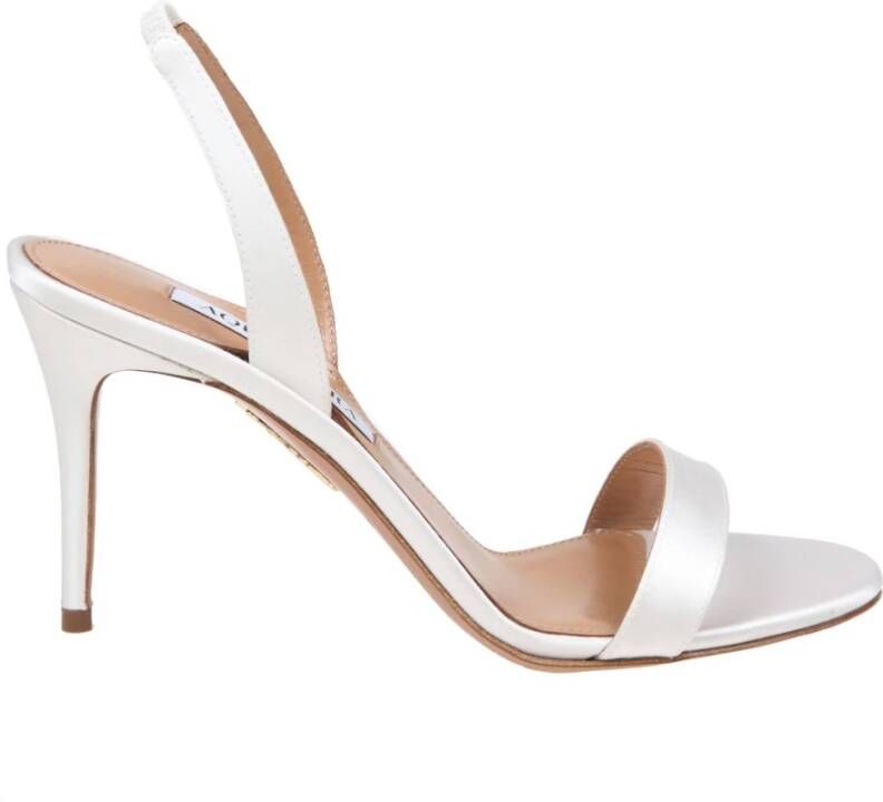 Aquazzura Witte Satijnen Stiletto Hakken Pumps White Dames