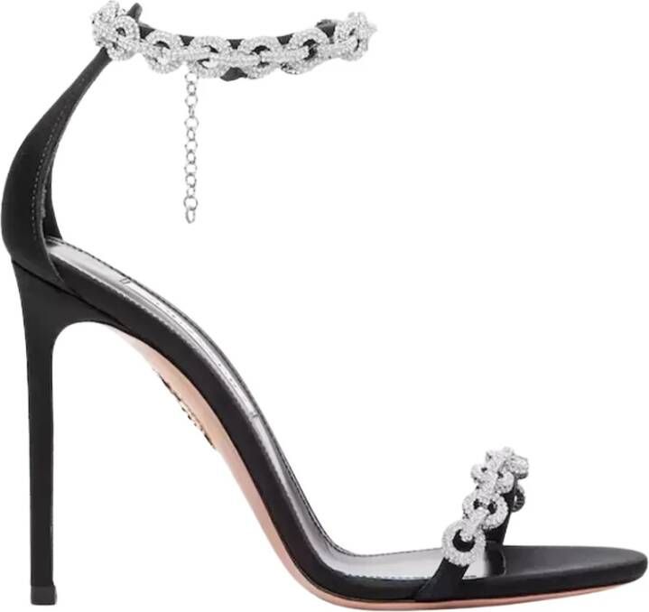 Aquazzura Zwarte Love Link Stiletto Sandalen Black Dames