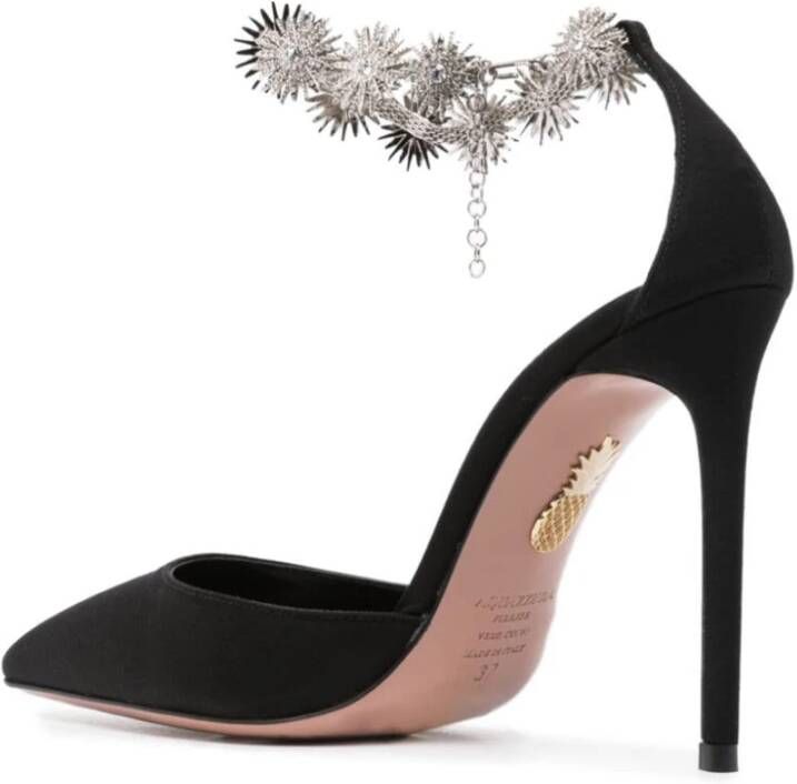 Aquazzura Zwarte platte schoenen voor vrouwen Black Dames