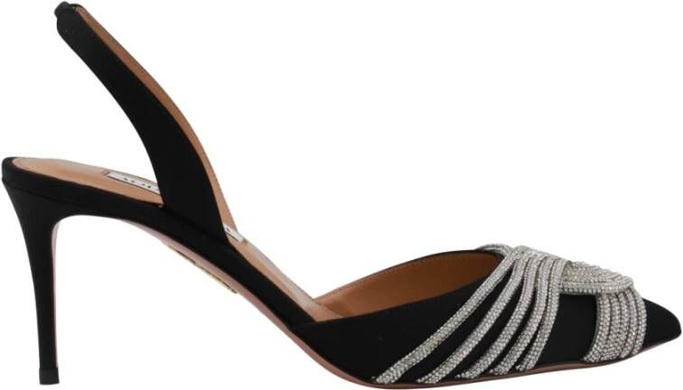 Aquazzura Elegante Satijnen Gatsby Pumps Black Dames