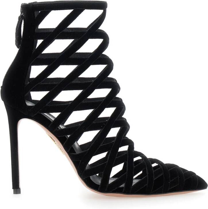 Aquazzura Zwarte Romance Bootie Hak Black Dames