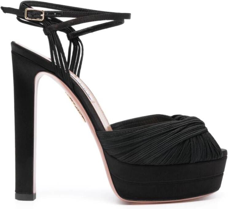 Aquazzura Zwarte Sandalen met Draai Detail Black Dames