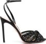 Aquazzura Zwarte Strass Sandalen Amandel Teen Black Dames - Thumbnail 1