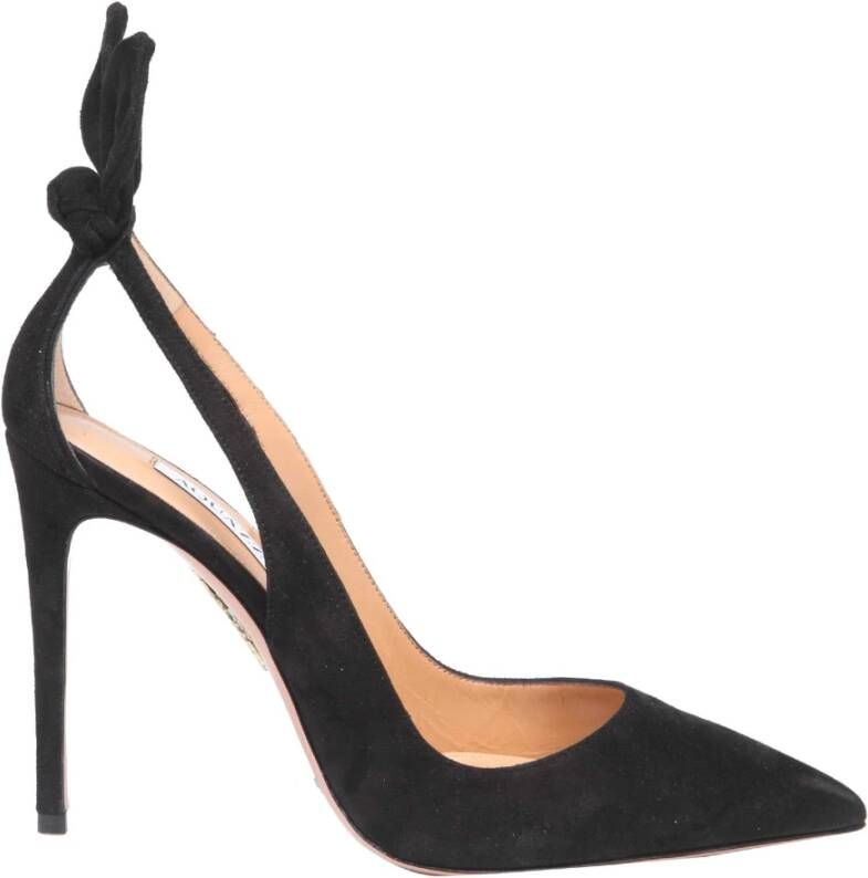 Aquazzura Zwarte Suède Pumps met Puntige Neus Black Dames