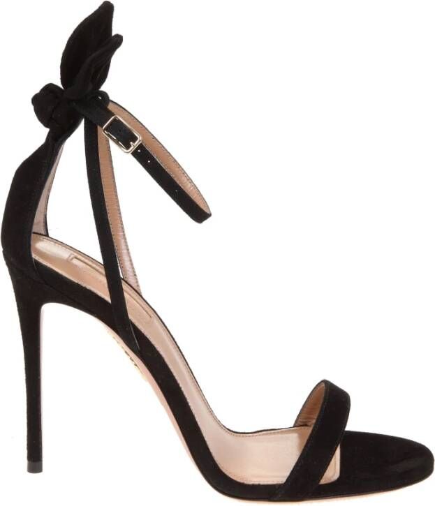 Aquazzura Zwarte Suède Pumps met Puntige Neus Black Dames