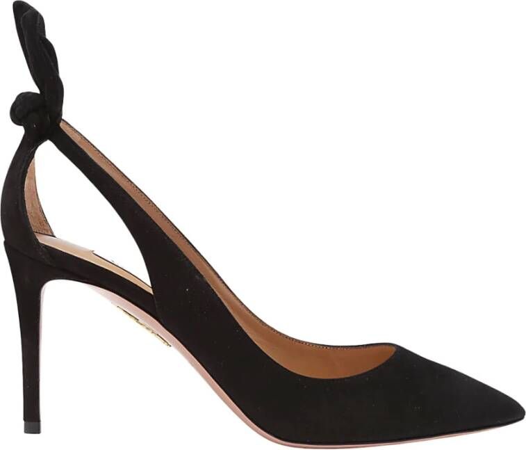 Aquazzura Zwarte Suède Strik Pumps Black Dames