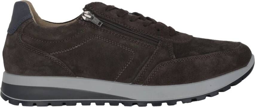 Ara Wijde pasvorm veter-zip sneaker Bruin Brown Heren