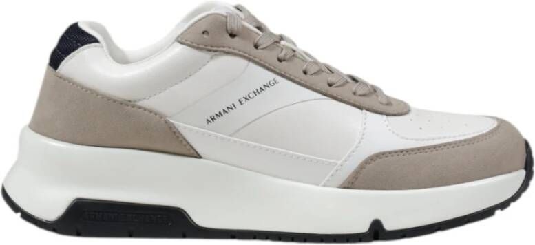 Armani Exchange Beige Polyester Sneakers voor Mannen Beige Heren