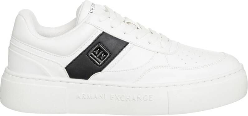 Armani Exchange Effen Vetersneakers White Dames